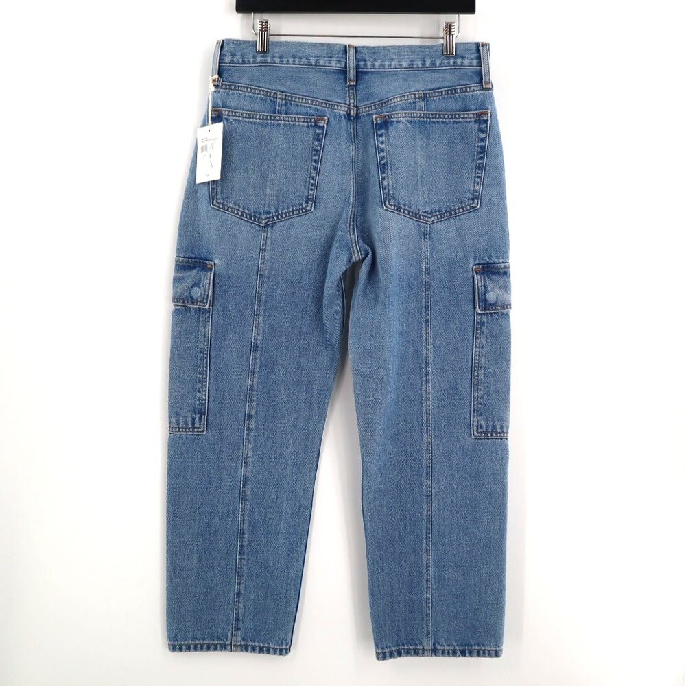 NEW Etica Pax Mid-rise Cargo Jeans Womens Y2K Cropped Zip Fly High Rise Casual - Picture 4 of 10